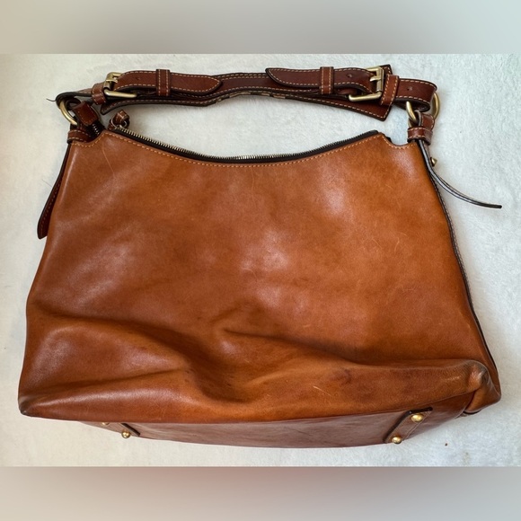 Dooney and Bourke Vintage Florentine Brown Leather Kingston Hobo Bag - Picture 4 of 16